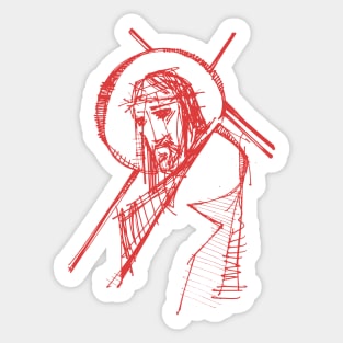 Jesus Christ at his Passion illustration Sticker